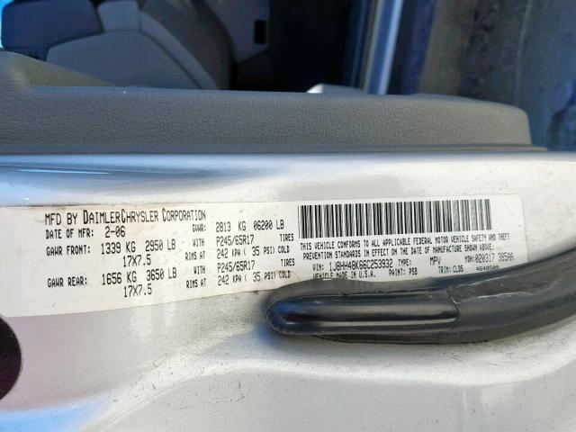 1J8HH48K66C253932 - 2006 JEEP COMMANDER GRAY photo 10