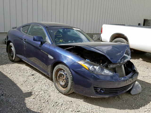 KMHHM65D98U289577 - 2008 HYUNDAI TIBURON GS BLUE photo 1