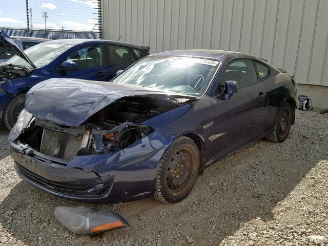 KMHHM65D98U289577 - 2008 HYUNDAI TIBURON GS BLUE photo 2