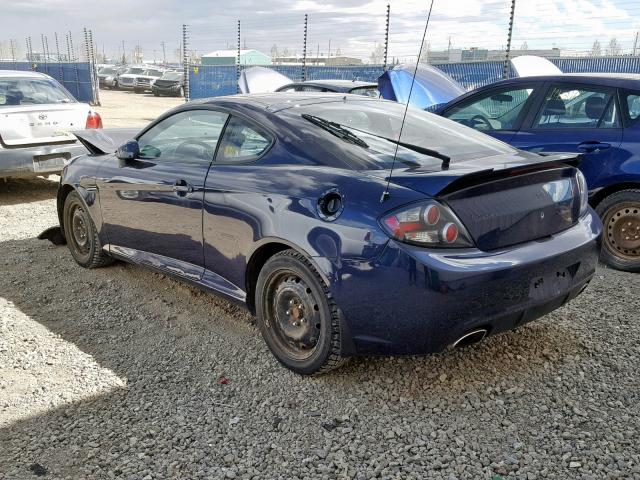 KMHHM65D98U289577 - 2008 HYUNDAI TIBURON GS BLUE photo 3