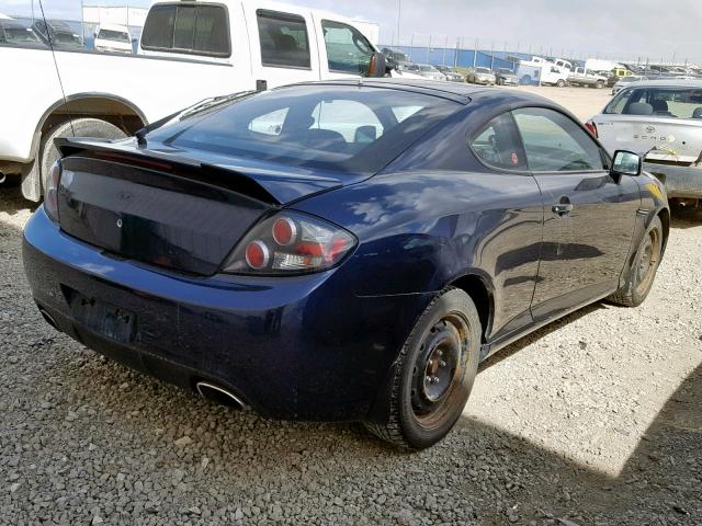 KMHHM65D98U289577 - 2008 HYUNDAI TIBURON GS BLUE photo 4