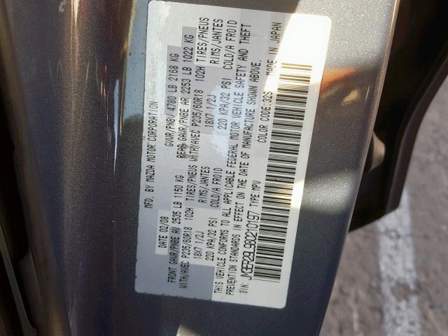 JM3ER29L980210197 - 2008 MAZDA CX-7 GRAY photo 10