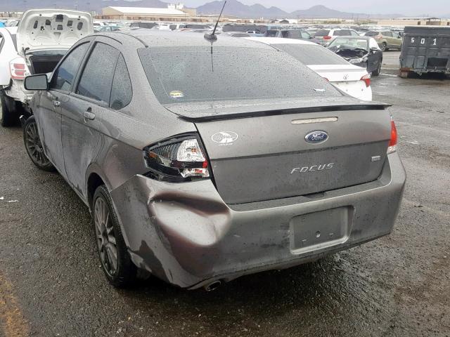 1FAHP3GN1AW197055 - 2010 FORD FOCUS SES GRAY photo 3