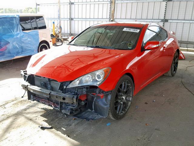 KMHHU6KH9AU030486 - 2010 HYUNDAI GENESIS CO RED photo 2