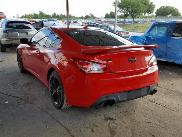 KMHHU6KH9AU030486 - 2010 HYUNDAI GENESIS CO RED photo 3