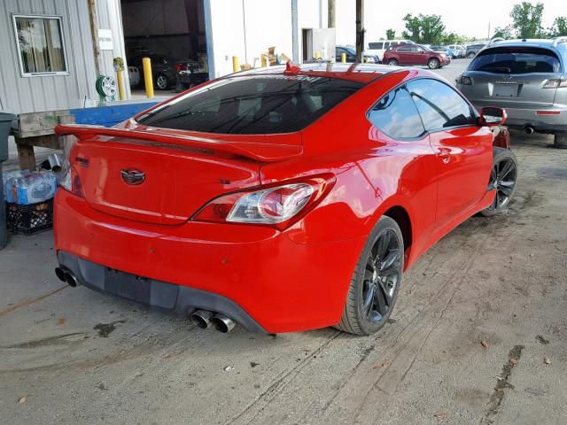 KMHHU6KH9AU030486 - 2010 HYUNDAI GENESIS CO RED photo 4