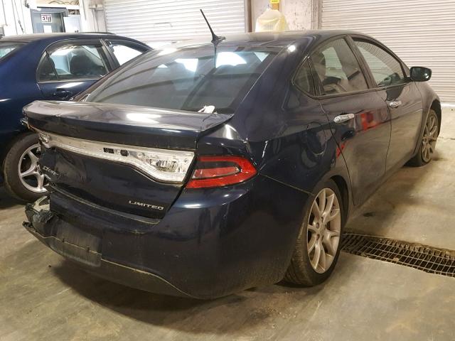 1C3CDFCA6DD103998 - 2013 DODGE DART LIMIT BLUE photo 4