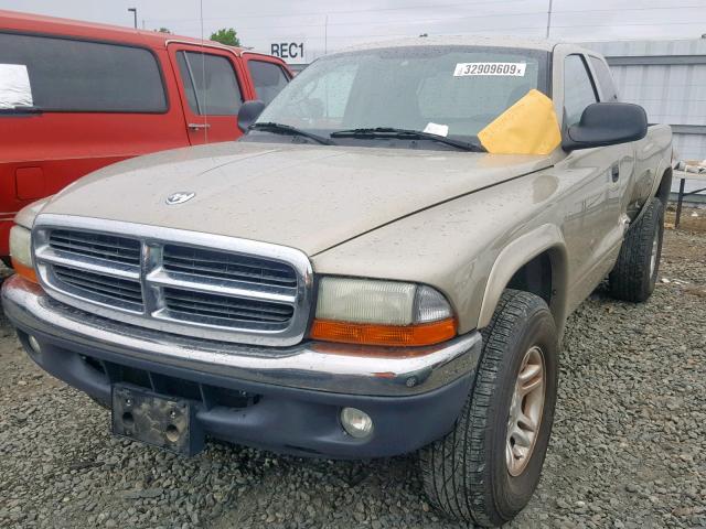 1D7HG42N64S610029 - 2004 DODGE DAKOTA SLT BEIGE photo 2