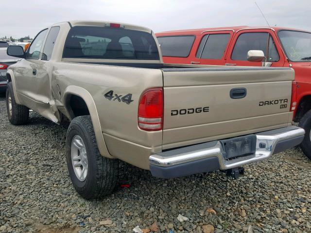 1D7HG42N64S610029 - 2004 DODGE DAKOTA SLT BEIGE photo 3