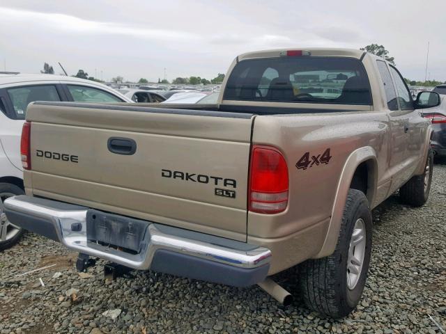 1D7HG42N64S610029 - 2004 DODGE DAKOTA SLT BEIGE photo 4