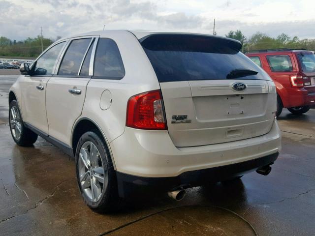 2FMDK3JC0DBA56610 - 2013 FORD EDGE SEL WHITE photo 3