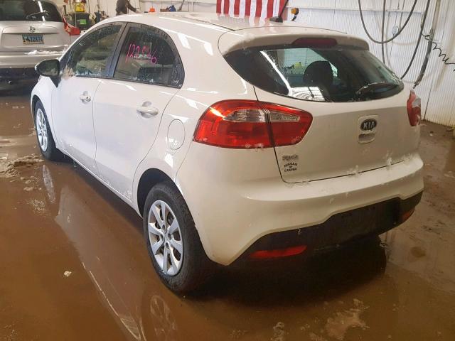 KNADM5A36C6017119 - 2012 KIA RIO LX WHITE photo 3