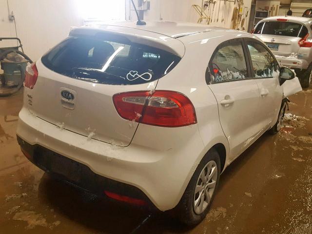 KNADM5A36C6017119 - 2012 KIA RIO LX WHITE photo 4