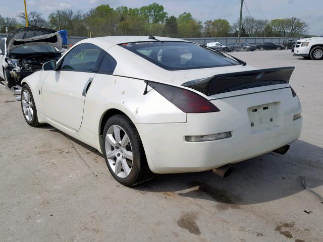 JN1AZ34D25M603950 - 2005 NISSAN 350Z COUPE WHITE photo 3