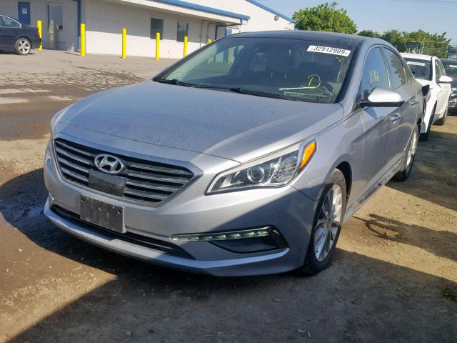 5NPE34AF7FH173730 - 2015 HYUNDAI SONATA SPO SILVER photo 2