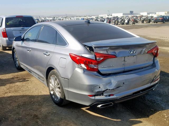 5NPE34AF7FH173730 - 2015 HYUNDAI SONATA SPO SILVER photo 3