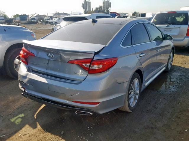 5NPE34AF7FH173730 - 2015 HYUNDAI SONATA SPO SILVER photo 4