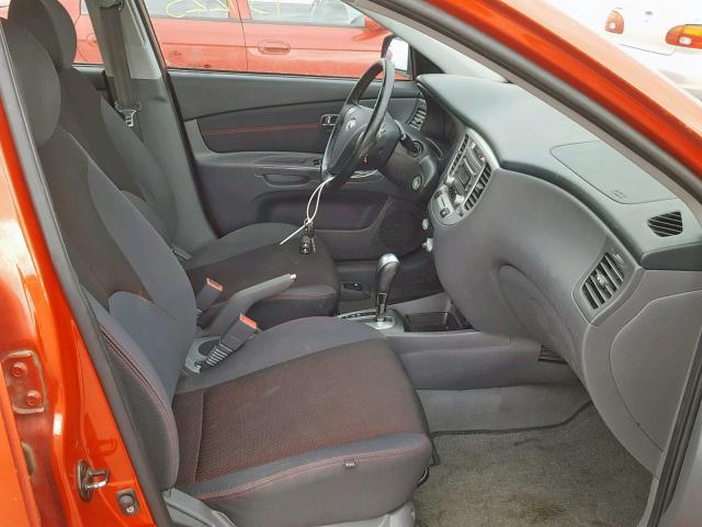 KNADE163476186270 - 2007 KIA RIO 5 SX ORANGE photo 5