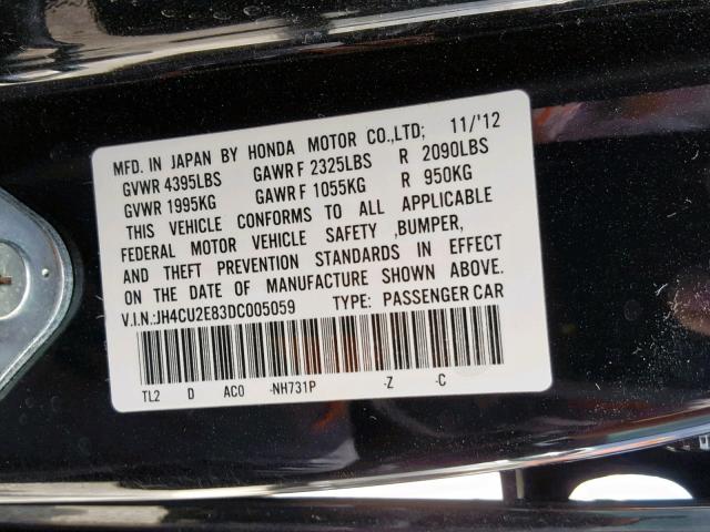 JH4CU2E83DC005059 - 2013 ACURA TSX SE BLACK photo 10