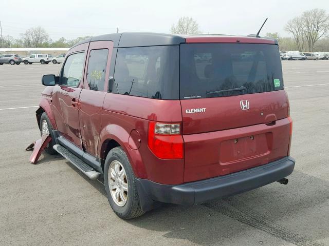 5J6YH28787L010125 - 2007 HONDA ELEMENT EX BURGUNDY photo 3