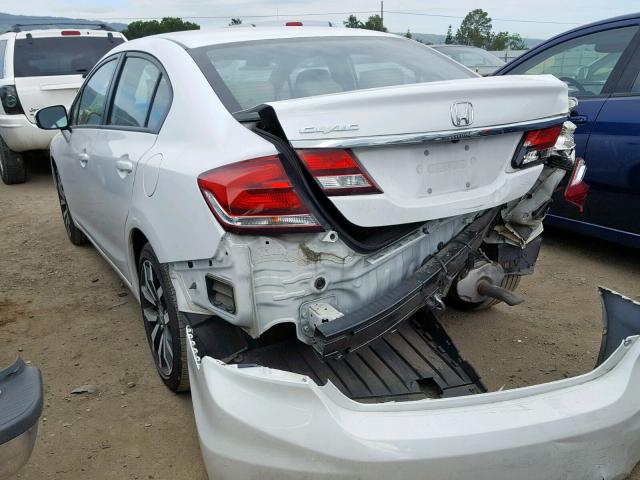 19XFB2F96FE247738 - 2015 HONDA CIVIC EXL WHITE photo 3