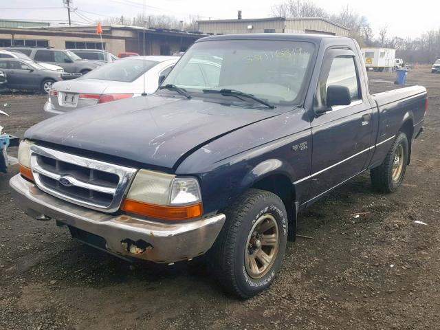 1FTYR10C8YPC20773 - 2000 FORD RANGER BLUE photo 2