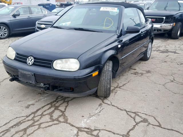 3VWCC21V21M800529 - 2001 VOLKSWAGEN CABRIO GLS BLACK photo 2