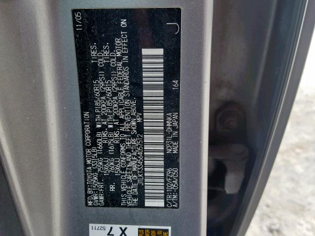 JTLKT334564057512 - 2006 TOYOTA SCION XB 灰色 照片 10