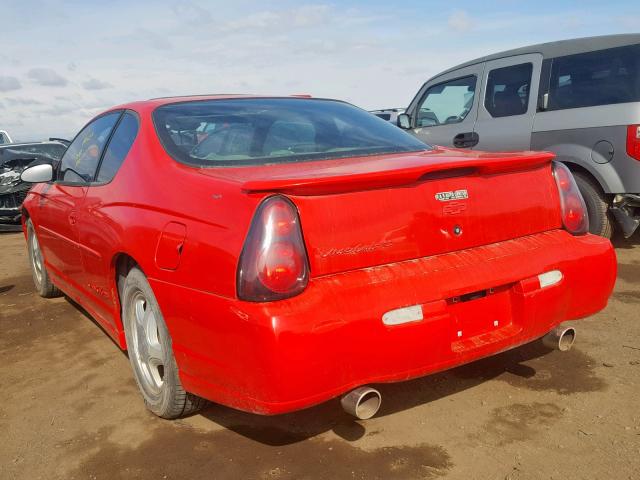 2G1WX15KX19152387 - 2001 CHEVROLET MONTE CARL 红色 照片 3