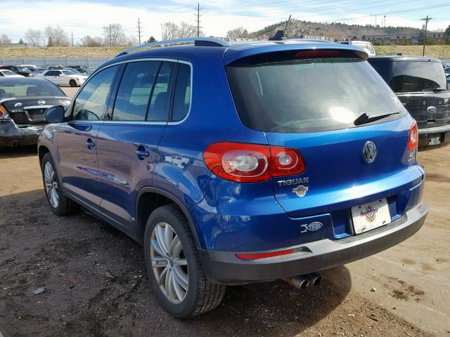 WVGBV75N69W529000 - 2009 VOLKSWAGEN TIGUAN SE BLUE photo 3