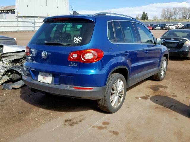 WVGBV75N69W529000 - 2009 VOLKSWAGEN TIGUAN SE BLUE photo 4