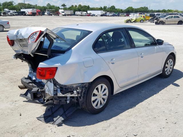 3VW2K7AJ2EM221426 - 2014 VOLKSWAGEN JETTA BASE SILVER photo 4