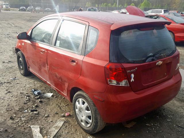 KL1TD66677B727805 - 2007 CHEVROLET AVEO BASE Qırmızı foto 3