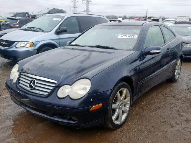 WDBRN40JX4A543198 - 2004 MERCEDES-BENZ C 230K SPO BLUE photo 2