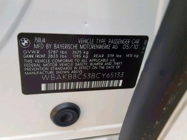 WBAKB8C53BCY65133 - 2011 BMW ALPINA B7 Blanco foto 10