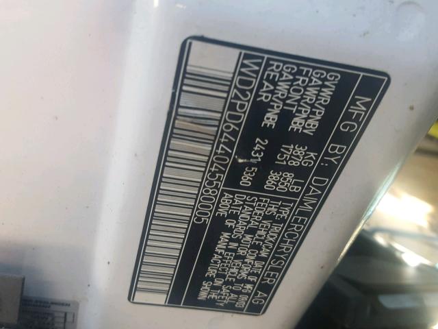 WD2PD644045580005 - 2004 FREIGHTLINER SPRINTER WHITE photo 10