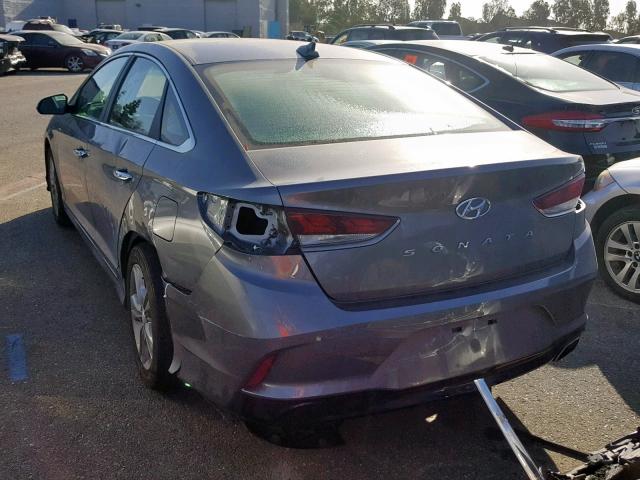 5NPE34AF3JH621311 - 2018 HYUNDAI SONATA SPO GRAY photo 3