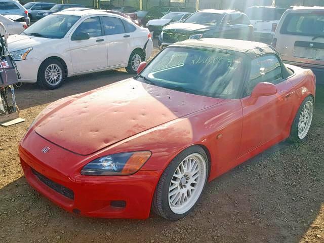 JHMAP11461T000428 - 2001 HONDA S2000 RED photo 2