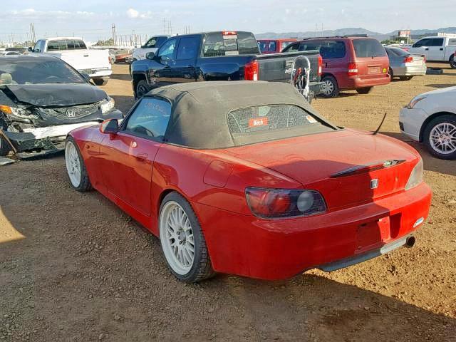 JHMAP11461T000428 - 2001 HONDA S2000 RED photo 3