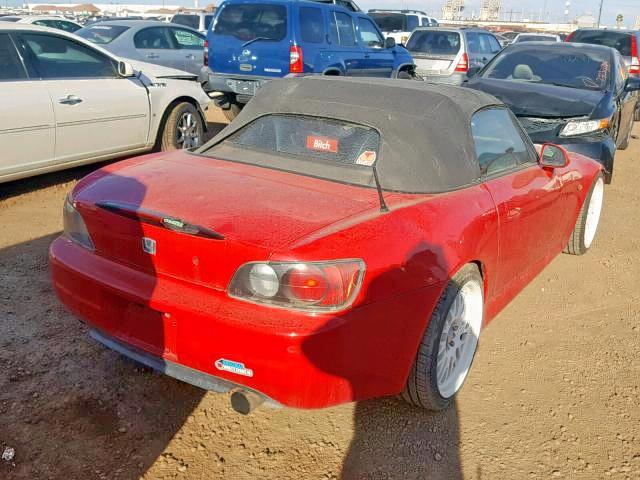 JHMAP11461T000428 - 2001 HONDA S2000 RED photo 4