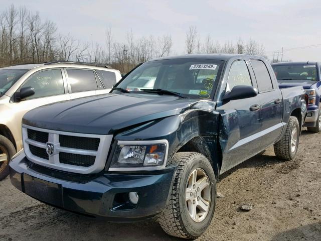 1D7RW3GK1BS528738 - 2011 DODGE DAKOTA SLT GREEN photo 2