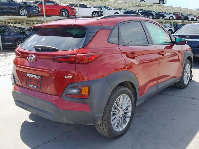 KM8K6CAA6JU103820 - 2018 HYUNDAI KONA SEL RED photo 4