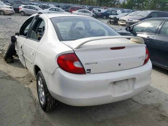 1B3ES56C02D593886 - 2002 DODGE NEON ES WHITE photo 3