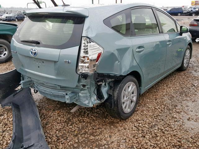 JTDZN3EU4EJ001627 - 2014 TOYOTA PRIUS V TEAL photo 4