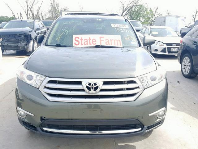 5TDYK3EH1DS136847 - 2013 TOYOTA HIGHLANDER GREEN photo 9