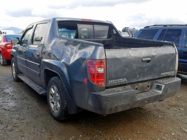 2HJYK16418H529666 - 2008 HONDA RIDGELINE GRAY photo 3