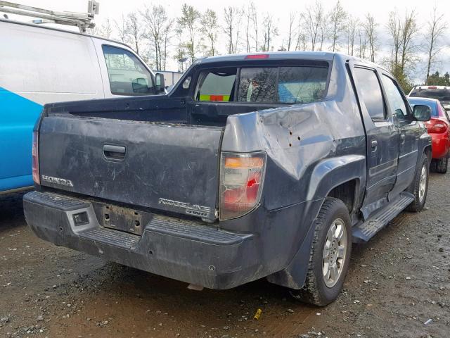 2HJYK16418H529666 - 2008 HONDA RIDGELINE GRAY photo 4