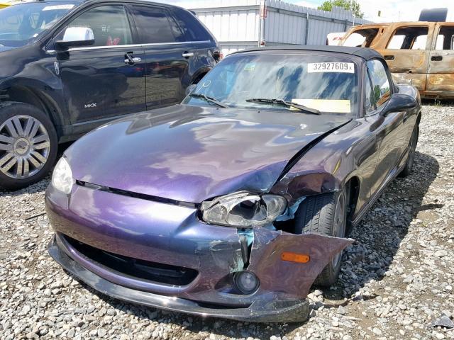 JM1NB353020220276 - 2002 MAZDA MX-5 MIATA BLUE photo 2