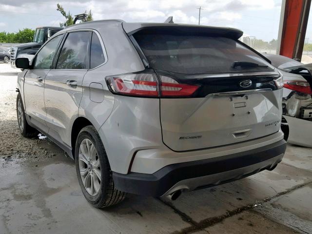 2FMPK3K93KBB43589 - 2019 FORD EDGE TITAN SILVER photo 3