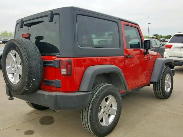 1C4AJWAG8EL203157 - 2014 JEEP WRANGLER S RED photo 4